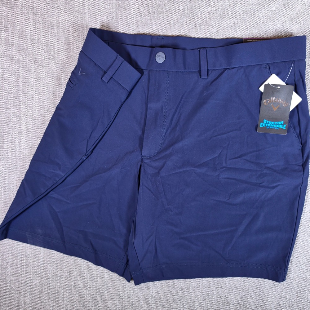 NEW Callaway Pull-On Shorts‎ Mens XXL Peacoat Blue Stretch 40/8